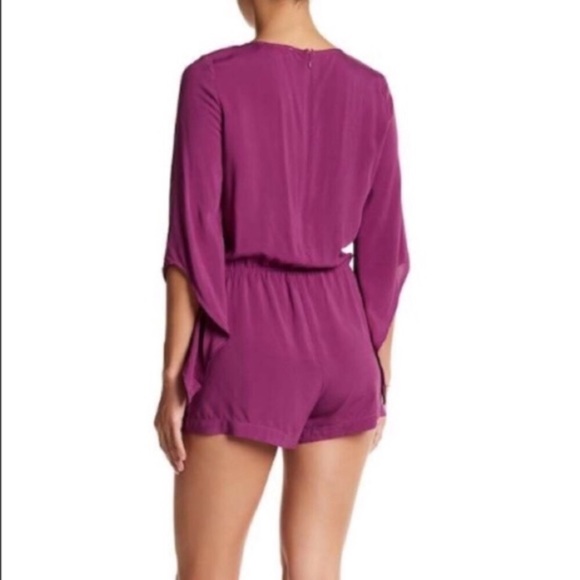 Peach Love California Embroidered Lace-Up Romper - Picture 3 of 7